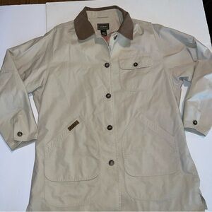 L.L. Bean Women's Tan Jacket with Brown Collar